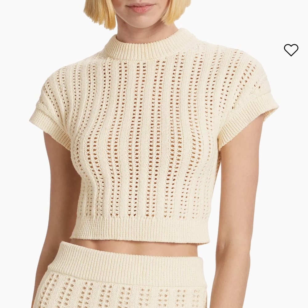 NWOT A.L.C. Amalie Crochet Cotton Crop Top - Picture 1 of 6